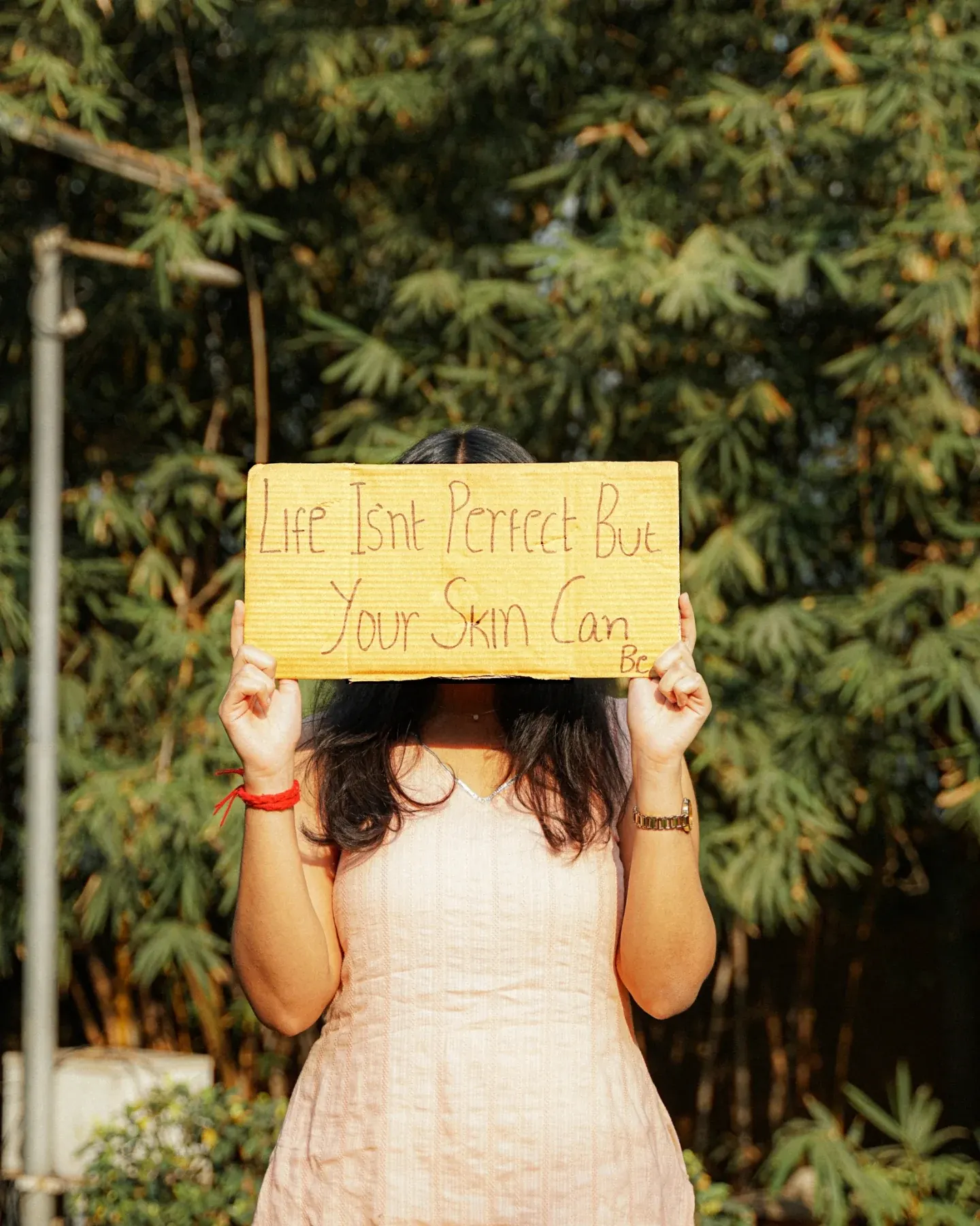 Sattvāra social post with a brand message over a mood image.
